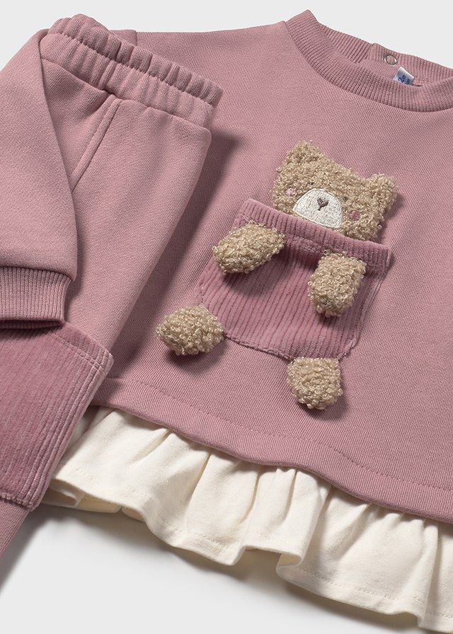 Mayoral 2843 Baby Girl's Bear Tracksuit Set 2PC – Orquidea