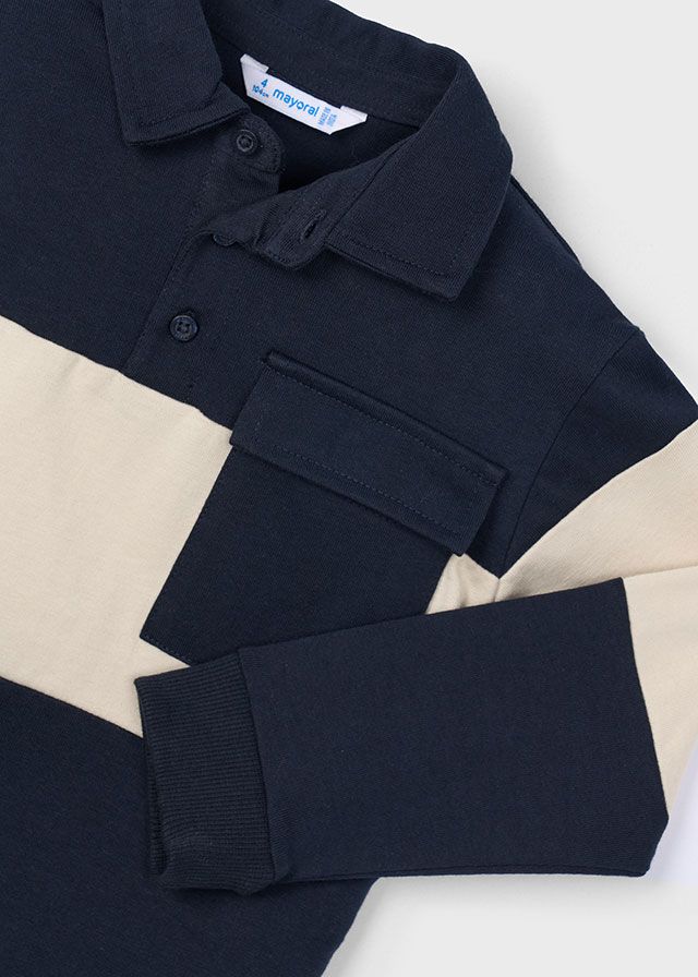 Mayoral 4121 Boy's Junior Long Sleeve Polo – Marino