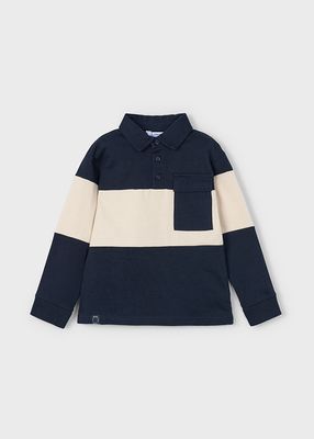 Mayoral 4121 Boy's Junior Long Sleeve Polo – Marino