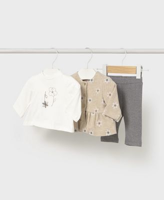 Mayoral 2733 Baby Girl's Long Sleeve T-Shirt, Cardigan & Legging Set 3PC – Arena Vig