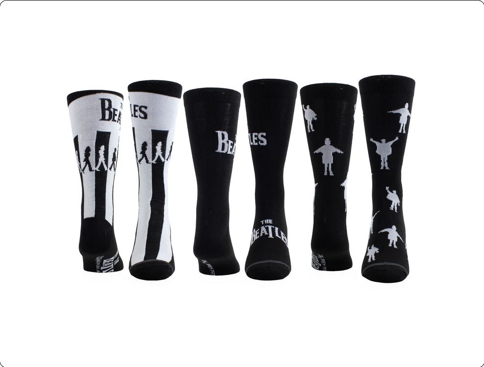 Perri's BTF170-001 Men's Guitar Tin Socks-3 Pack Set – The Beatles 7-12
