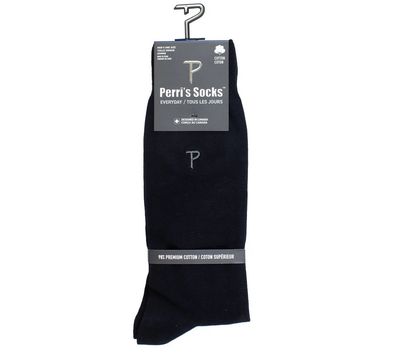 Perri's EDD104-001 Men's OS Everyday Crew Socks/ BLACK