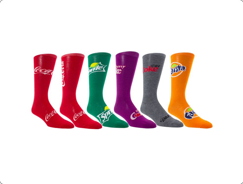 Perri's COF370-628 Men's OS Gift Box-6pc Sock Set – Coca Cola Vending Machine