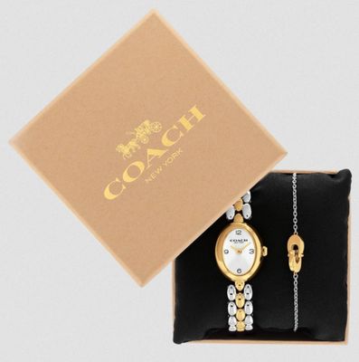 Coach 14000128 Women's Sammy Two-Tone Watch & Link Bracelet Gift Set
