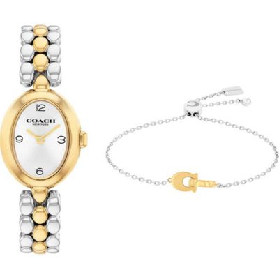 Coach 14000128 Women's Sammy Two-Tone Watch & Link Bracelet Gift Set