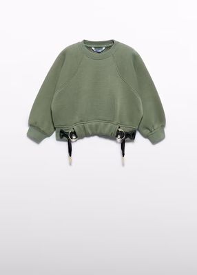 Abel & Lula 5826 Girl's Long Sleeve Sweater w/ Sinching Belt