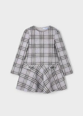 Mayoral 4921 Girl's Long Sleeve Checkered Knit Dress