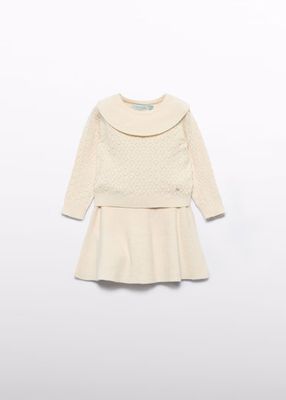 Abel & Lula 5514 Baby Girl's Long Sleeve Knit Top & Skirt Set