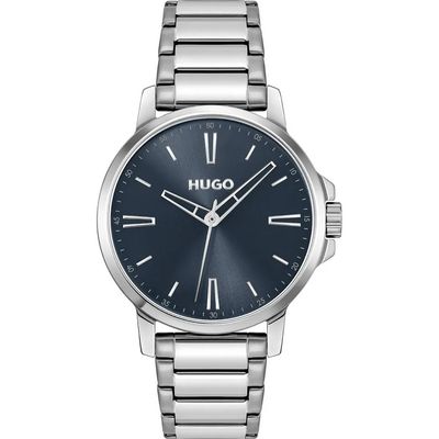 HUGO 1530419 Men's Watch / SILVER CASE & NAVY DIAL