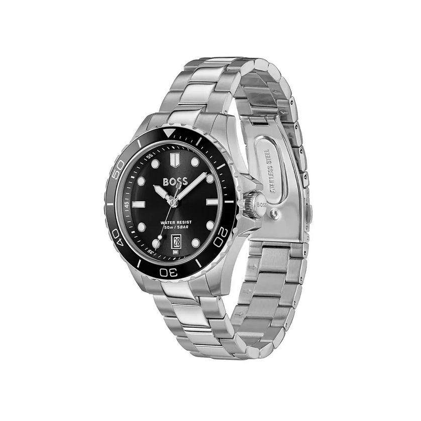 BOSS 1514295 Men's Stainless Steel Black Dial Watch
