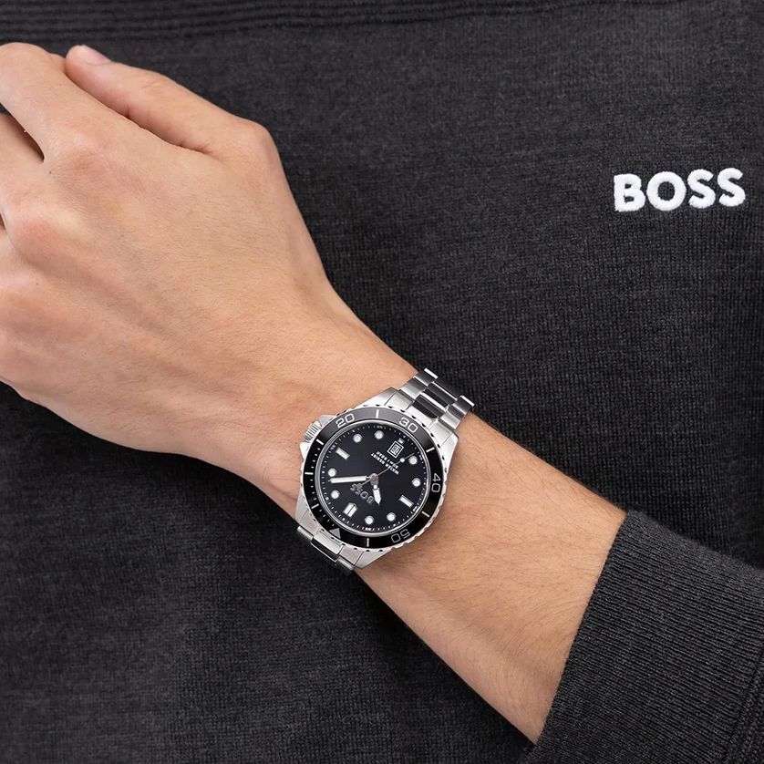 BOSS 1514295 Men's Stainless Steel Black Dial Watch