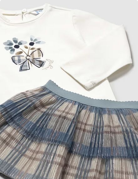 Mayoral 2922 Baby Girl's 3pc Top & Skirt Set