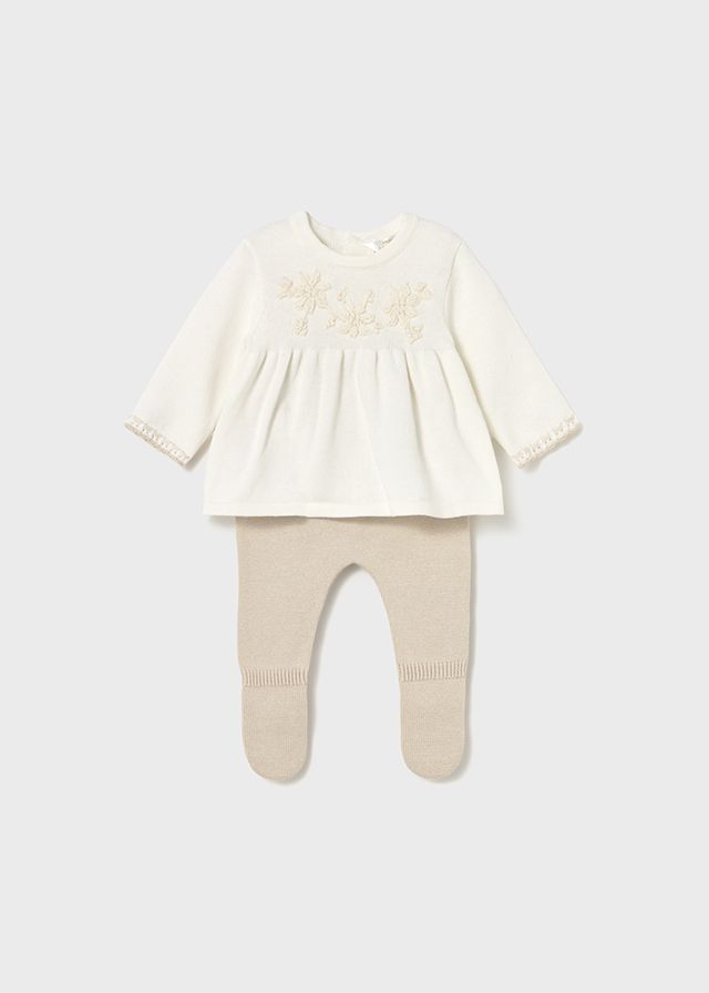 Mayoral 2553 Baby Girl's Knit Top & Leg Warmer Set