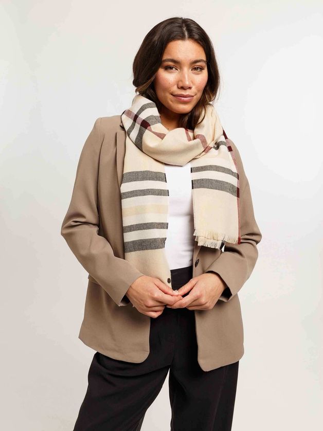 FRAAS 631114 Women’s OS Lightweight Plaid Wrap Scarf