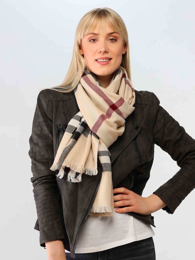 FRAAS 631114 Women’s OS Lightweight Plaid Wrap Scarf