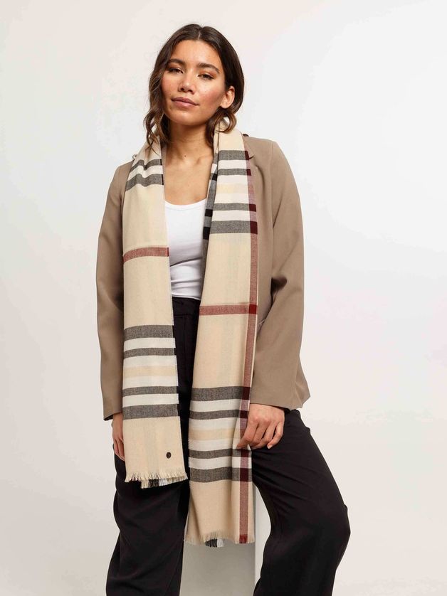 FRAAS 631114 Women’s OS Lightweight Plaid Wrap Scarf