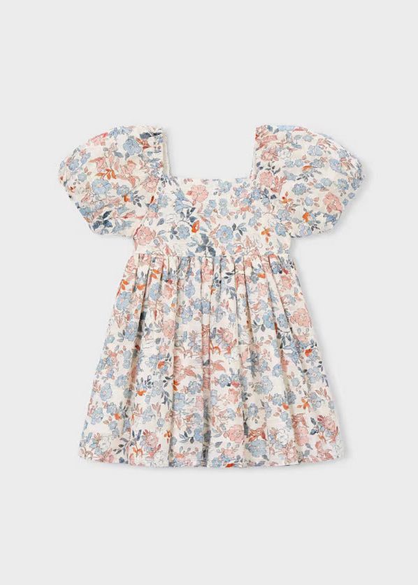 Mayoral 3928 Girl's Short Sleeve Ruffle Floral Printed Dress