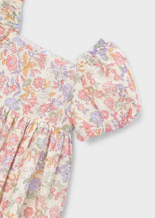 Mayoral 3928 Girl's Short Sleeve Ruffle Floral Printed Dress