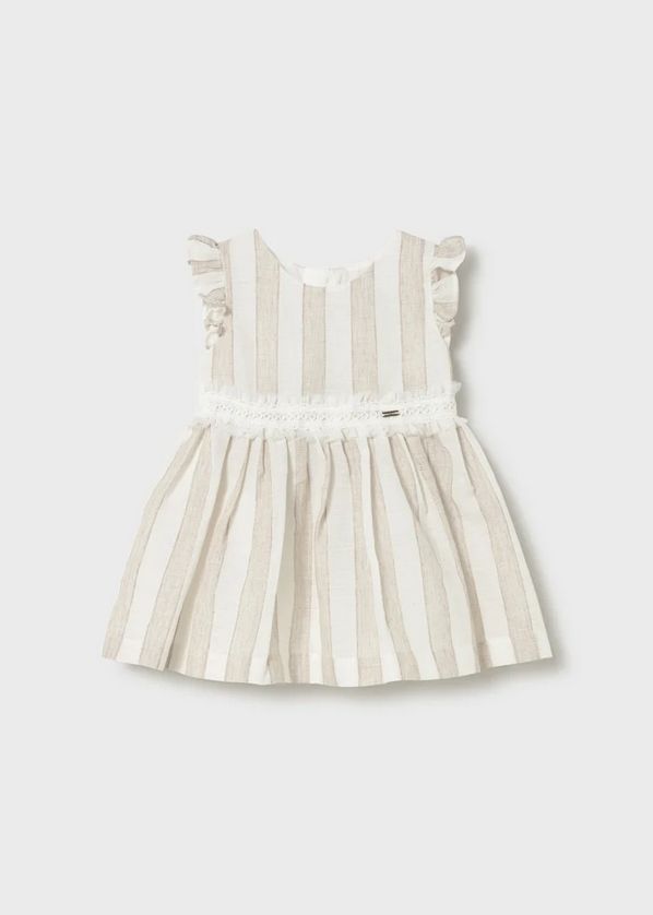 Mayoral 1904 Baby Girl's Short Sleeve Stripe Linen Dress