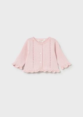 Mayoral 1287 Baby Girl's 3pc Set- Cardigan, T-Shirt, Diaper Cover/