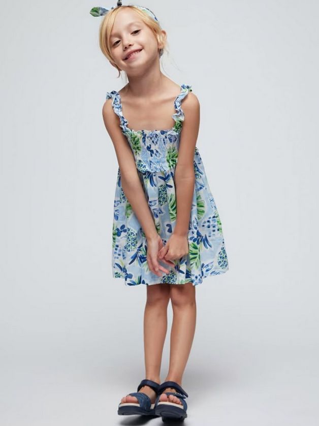 Mayoral 3947 Girl's Linen Off Shoulder Top & Skirt Set