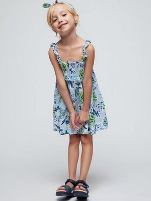 Mayoral 3947 Girl's Linen Off Shoulder Top & Skirt Set/