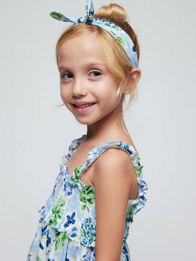 Mayoral 3947 Girl's Linen Off Shoulder Top & Skirt Set