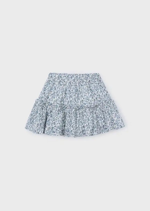 Mayoral 3026/3903 Girl's Floral Pattern Off Shoulder Dobby Top & Skirt Set 2PC