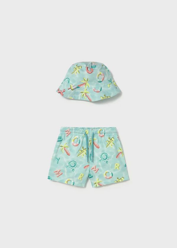 Mayoral 1660 Boys' Swimshorts & Bucket Hat Set