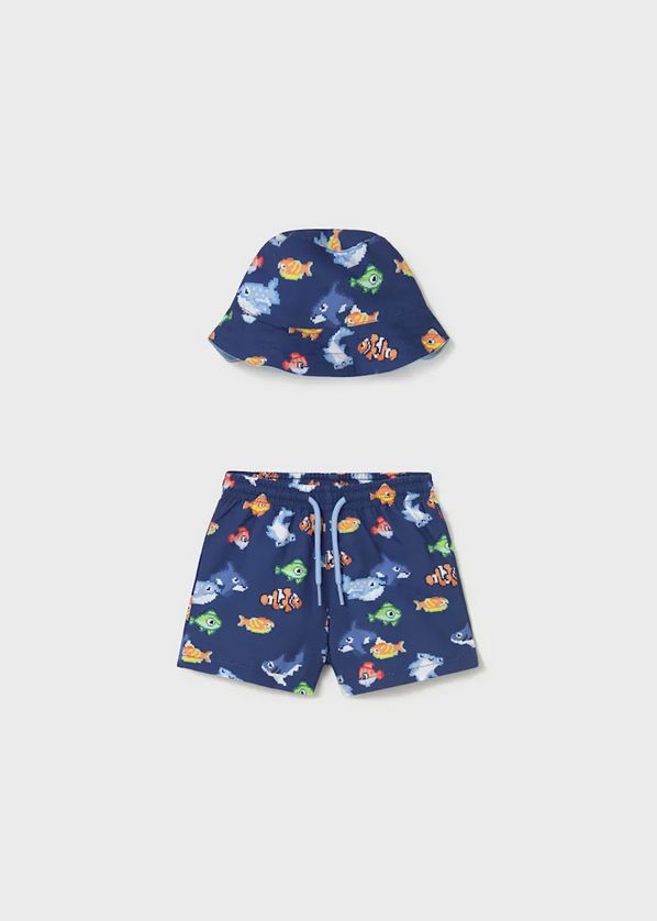 Mayoral 1660 Boys' Swimshorts & Bucket Hat Set