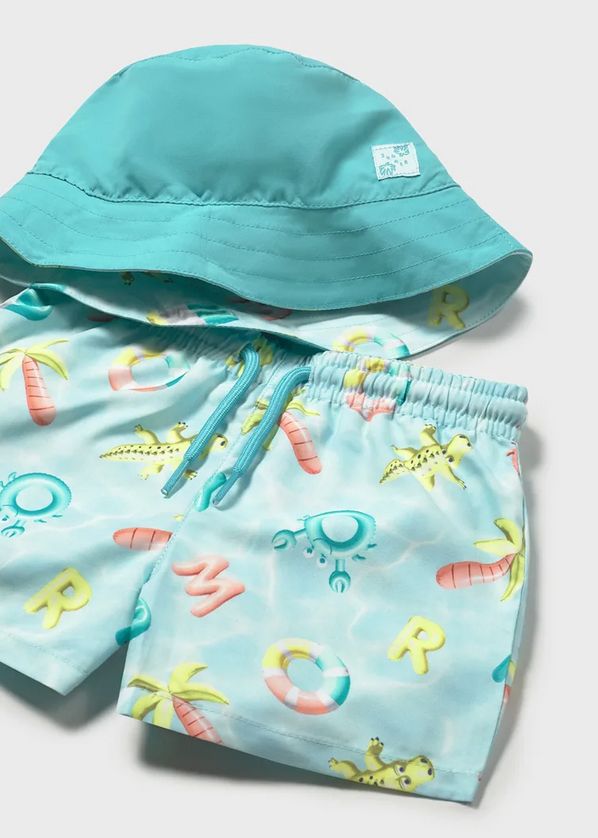 Mayoral 1660 Boys' Swimshorts & Bucket Hat Set