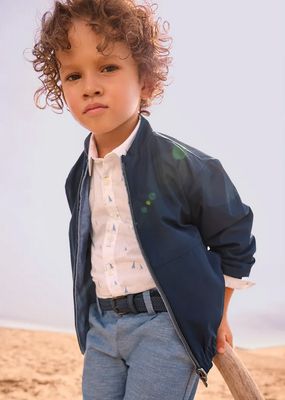 Mayoral 3444 Boy's Reversible Linen Windbreaker/