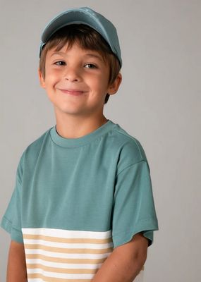 Mayoral 3601 Boy's Junior Two T-Shirt & Short Set 3PC/ALGA