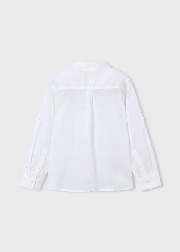 Mayoral 3119 Boy's Youth Long Sleeve Textured Linen Dress Shirt