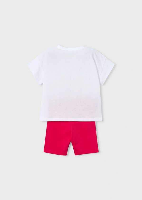 Mayoral 3731 Girl's Junior Short Sleeve Dolce Vita, Sneaker Print T-Shirt & Legging Set 2PC – Persimon