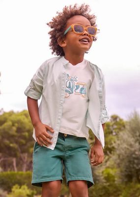Mayoral 3202 Boy's Junior Linen Bermuda Shorts/