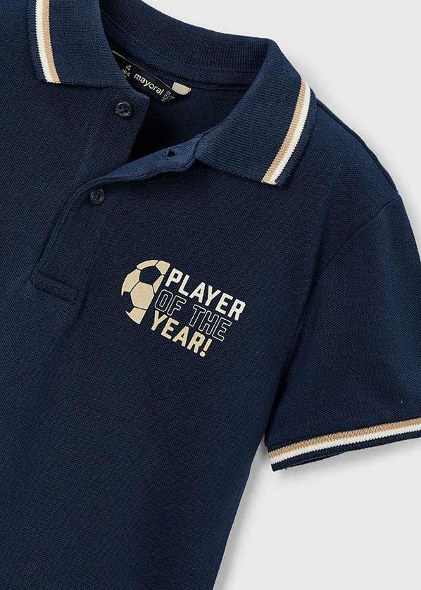 Mayoral 3108 Boy's Junior Short Sleeve "Player of The Year" Soccer Polo – Marino