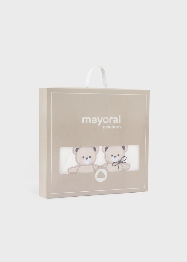Mayoral 9047 Baby Unisex Embroidered Bear Blanket – Crudo