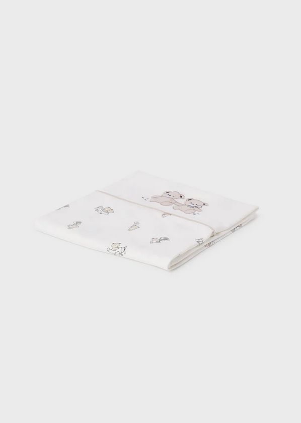 Mayoral 9047 Baby Unisex Embroidered Bear Blanket – Crudo