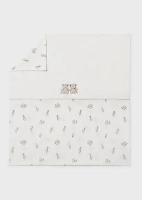 Mayoral 9047 Baby Unisex Embroidered Bear Blanket – Crudo