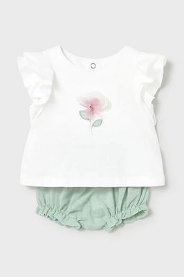 Mayoral 1289 Baby Girl's SL Chiffon Flower Top & Short Set 2PC/AQUA