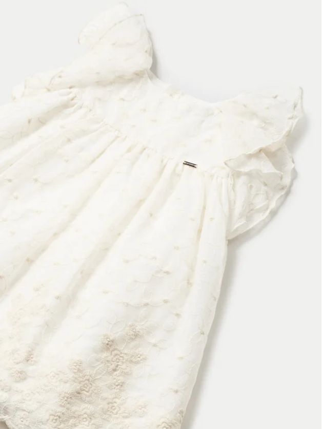 Mayoral 1907 Baby Girl's SL Satin Tulip & Giupure Lace Trim Dress – Crudo