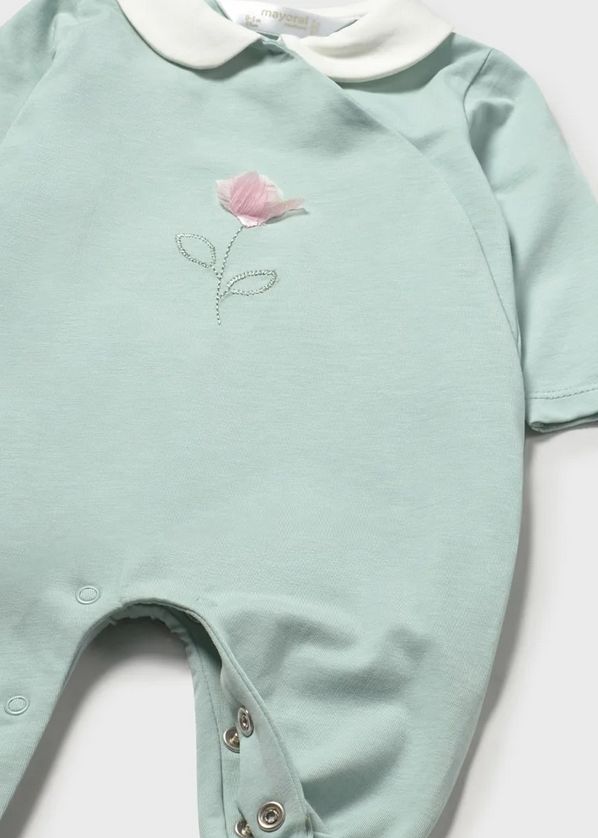 Mayoral 1703 Baby Girl's Long Sleeve Footed Onesie