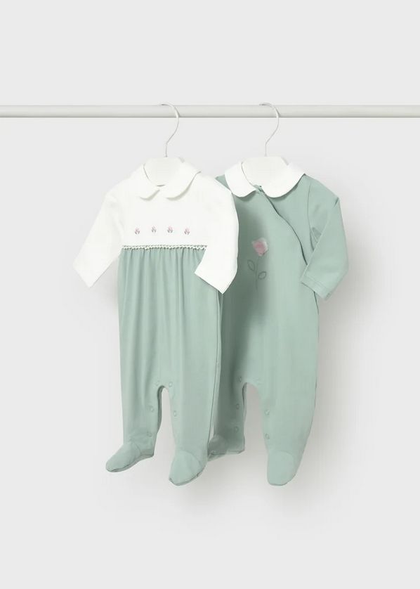 Mayoral 1703 Baby Girl's Long Sleeve Footed Onesie