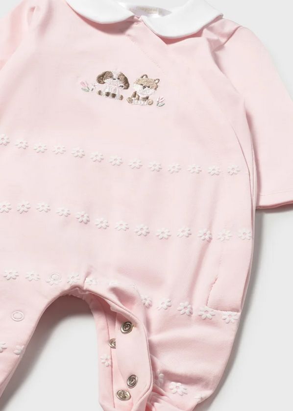 Mayoral 1703 Baby Girl's Long Sleeve Footed Onesie