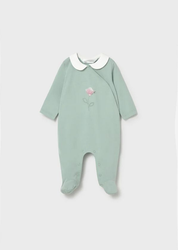Mayoral 1703 Baby Girl's Long Sleeve Footed Onesie