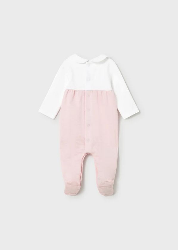 Mayoral 1703 Baby Girl's Long Sleeve Footed Onesie