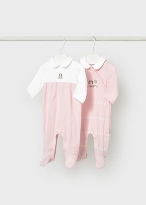 Mayoral 1703 Baby Girl's Long Sleeve Footed Onesie