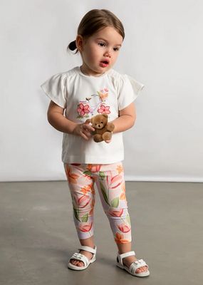 Mayoral 1747 Baby Girl's SS Bicycle T-Shirt & Floral Legging Set 2PC/BLOSSOM