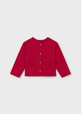 Mayoral 1749 Baby Girl's Seagull Print SS T-shirt, Red Cardigan & Pants Set 3PC/ROJO